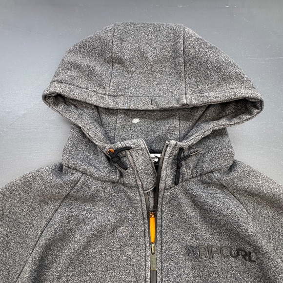 Rip Curl Hoodie Men's Medium Gray Anti Fleece Full Zip Water Resistant Surf - Picture 8 of 15
